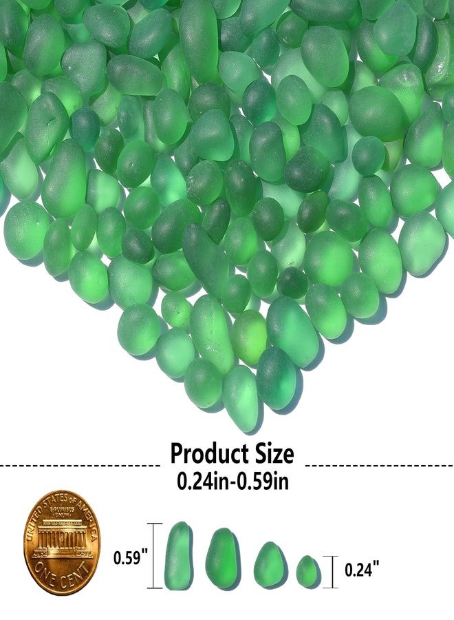 QYGL Sea Glass Stones - 2.9LB/46.4oz Green Frosted Glass Pebbles Gemstones - Perfect for Aquarium Rocks, Fish Tank Gravel, Vase Fillers, Seaglass DIY Crafts, and Home Decor - Image 3